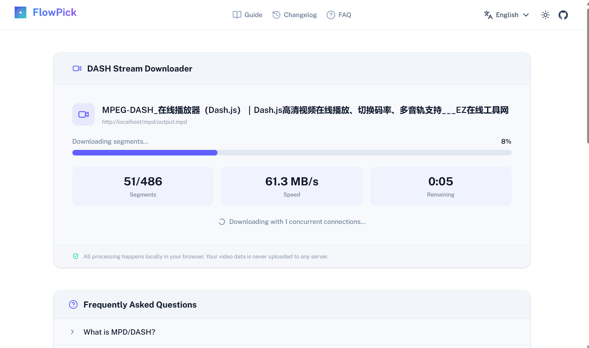 FlowPick audio download progress